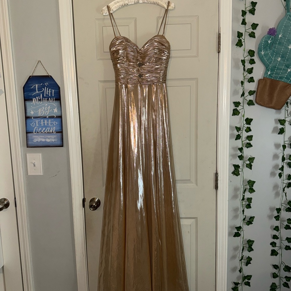 Savvi Prom Champagne/Gold Dress